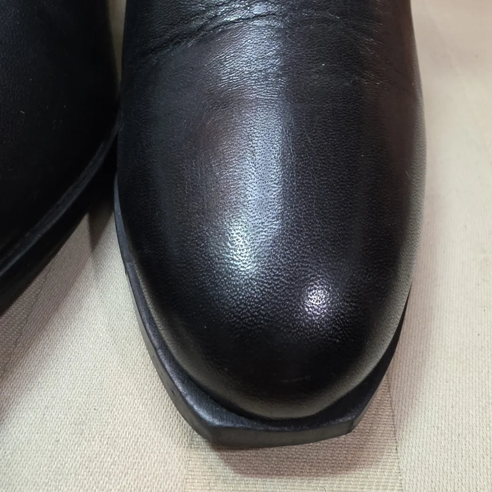 SEYCHELLES BLACK LEATHER UNDER THE STARS WESTERN BOOTIE BOOTS SIZE 8 - Picture 12 of 15